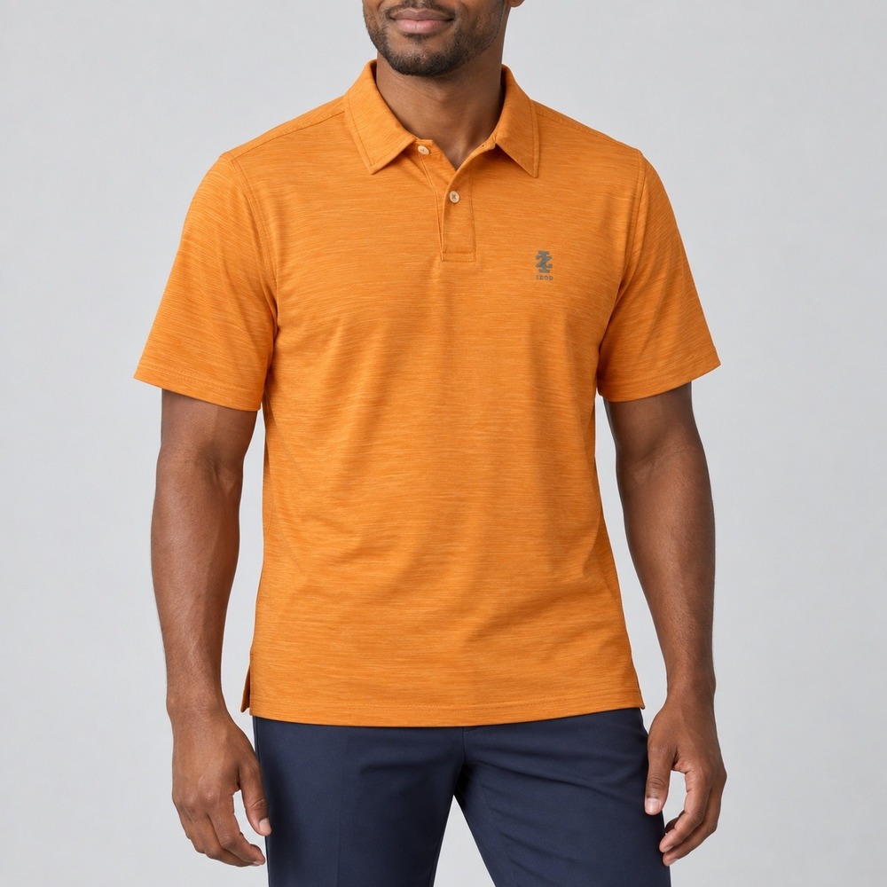 IZOD Golf Men's M Orange Space-Dye Stretch Performance Polo Shirt